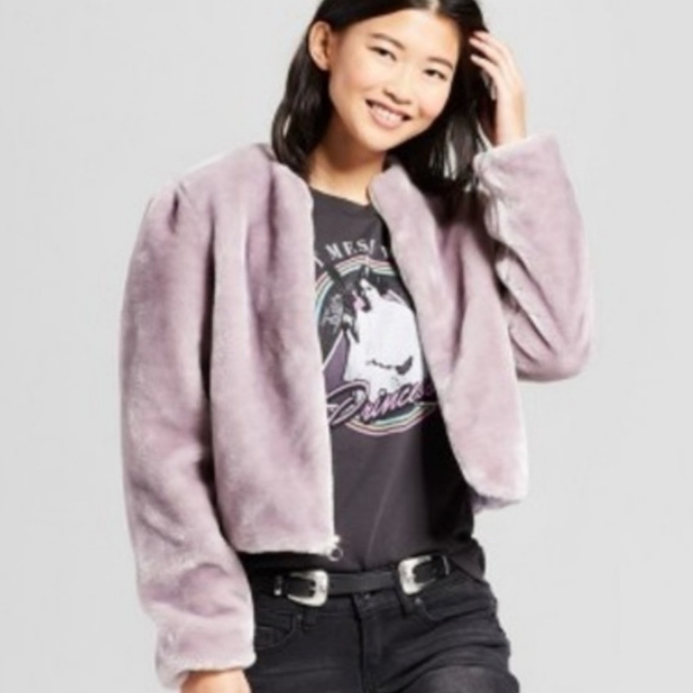 Mossimo Supply lavender faux fur jacket